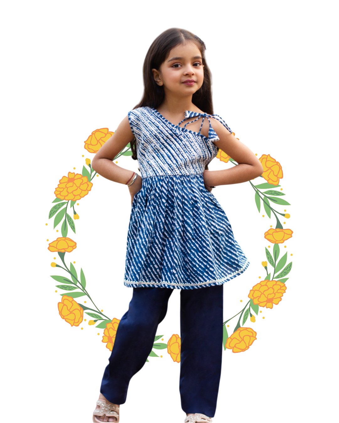 Leher - Girls Leheriya Kurta Payjama