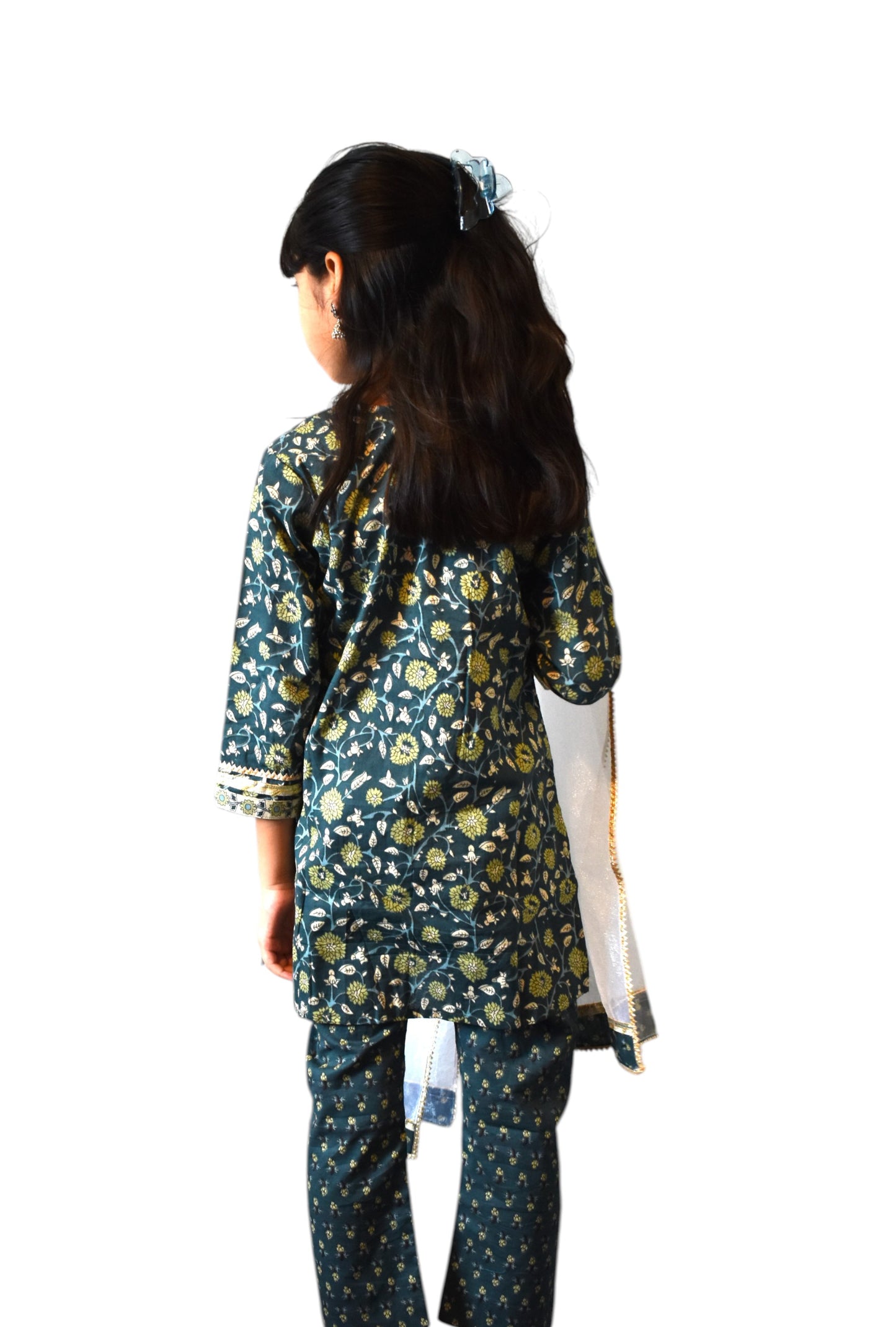 Chameli - Green floral kurta payjama