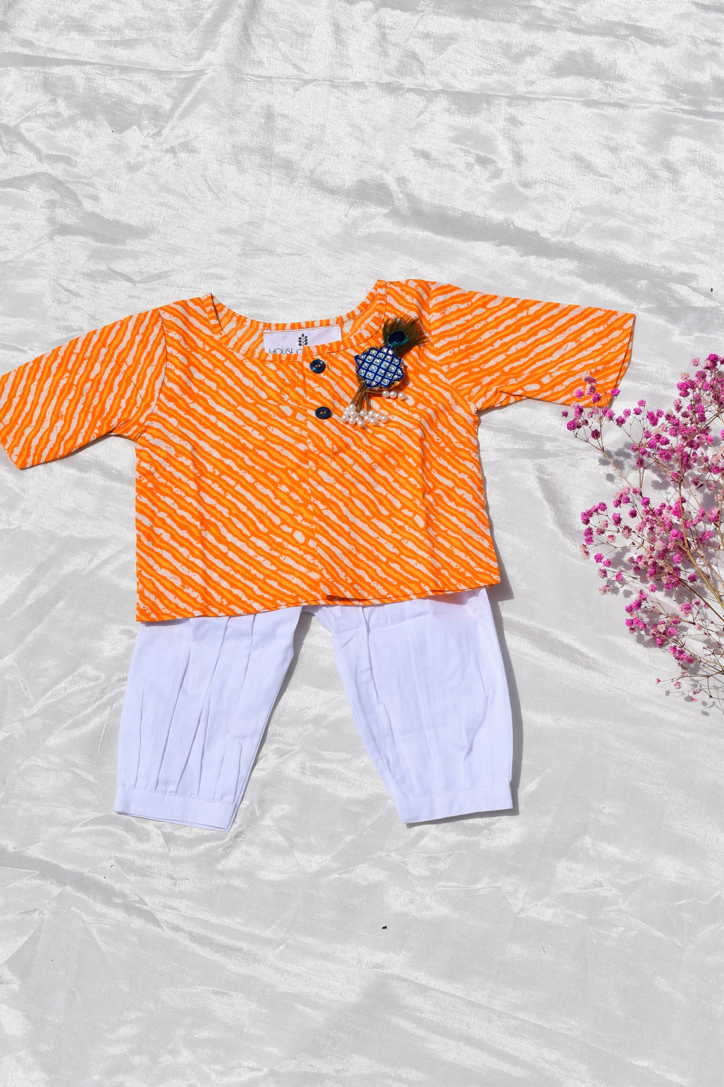 Yellow Leher - Little Boys Kurta Payjama
