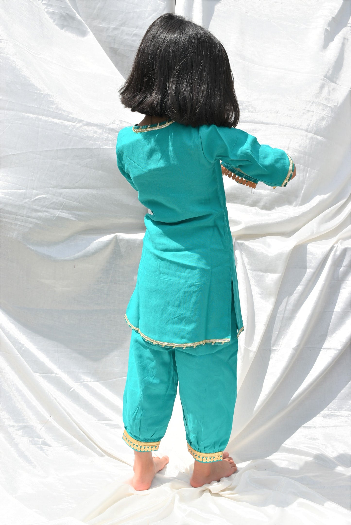 Moraca Blue Kurta Payjama Set of 3 - Kurta, payjama and dupatta