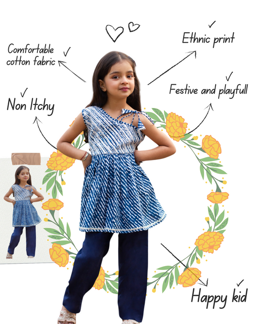 Leher - Girls Leheriya Kurta Payjama