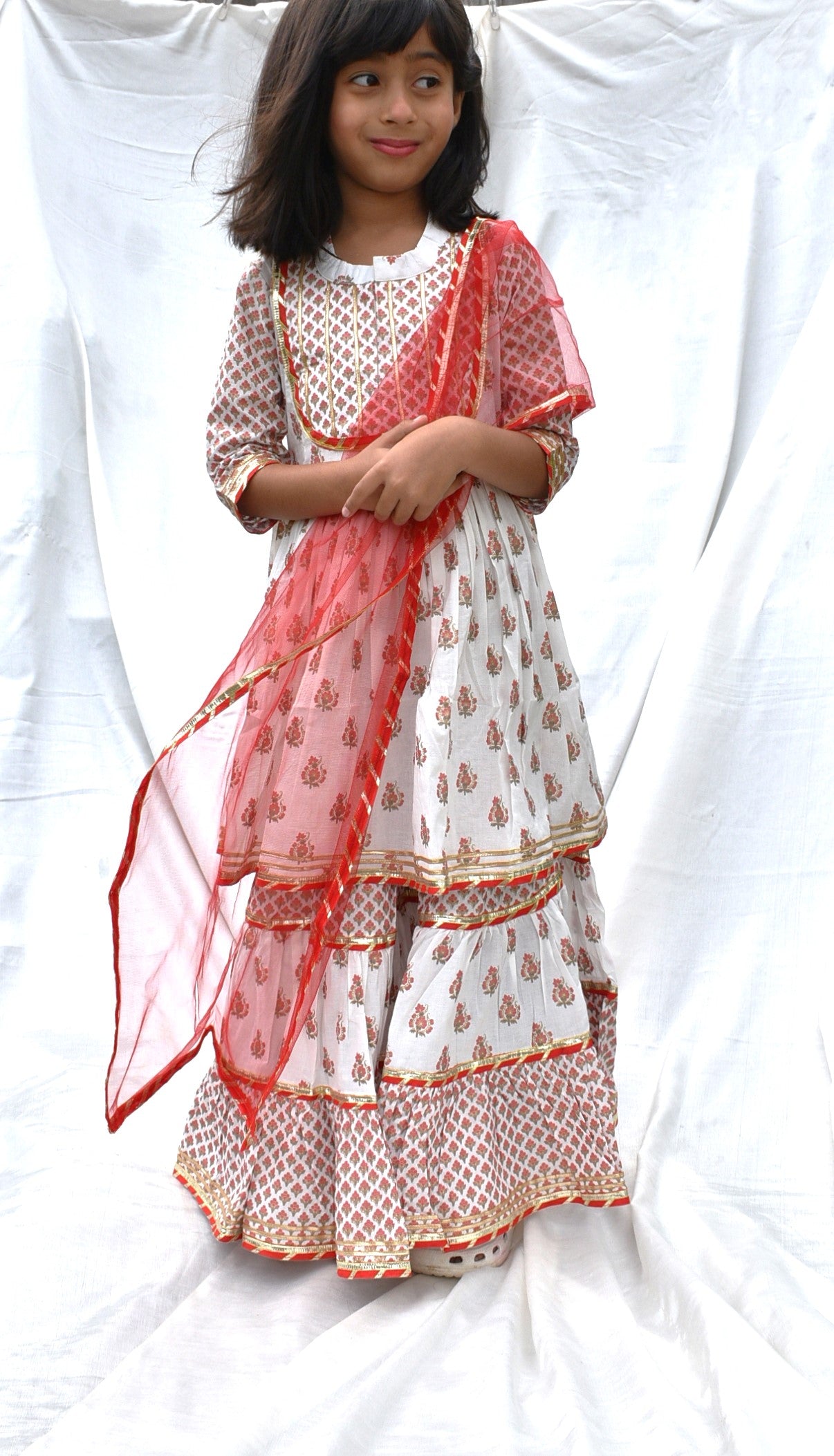 Chui Mui Sharara, Kurta and dupatta set for girls