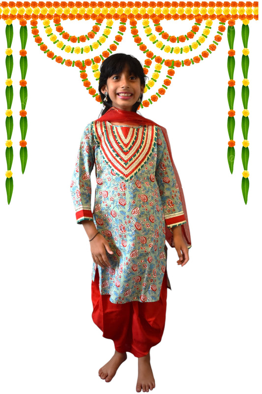 Gulabo - Green floral kurta payjama
