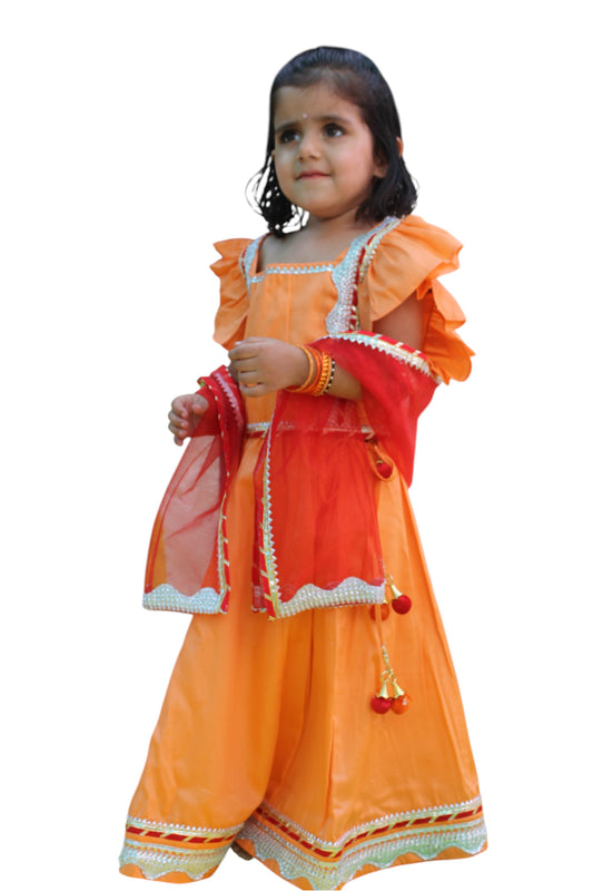 Orange and red lehenga