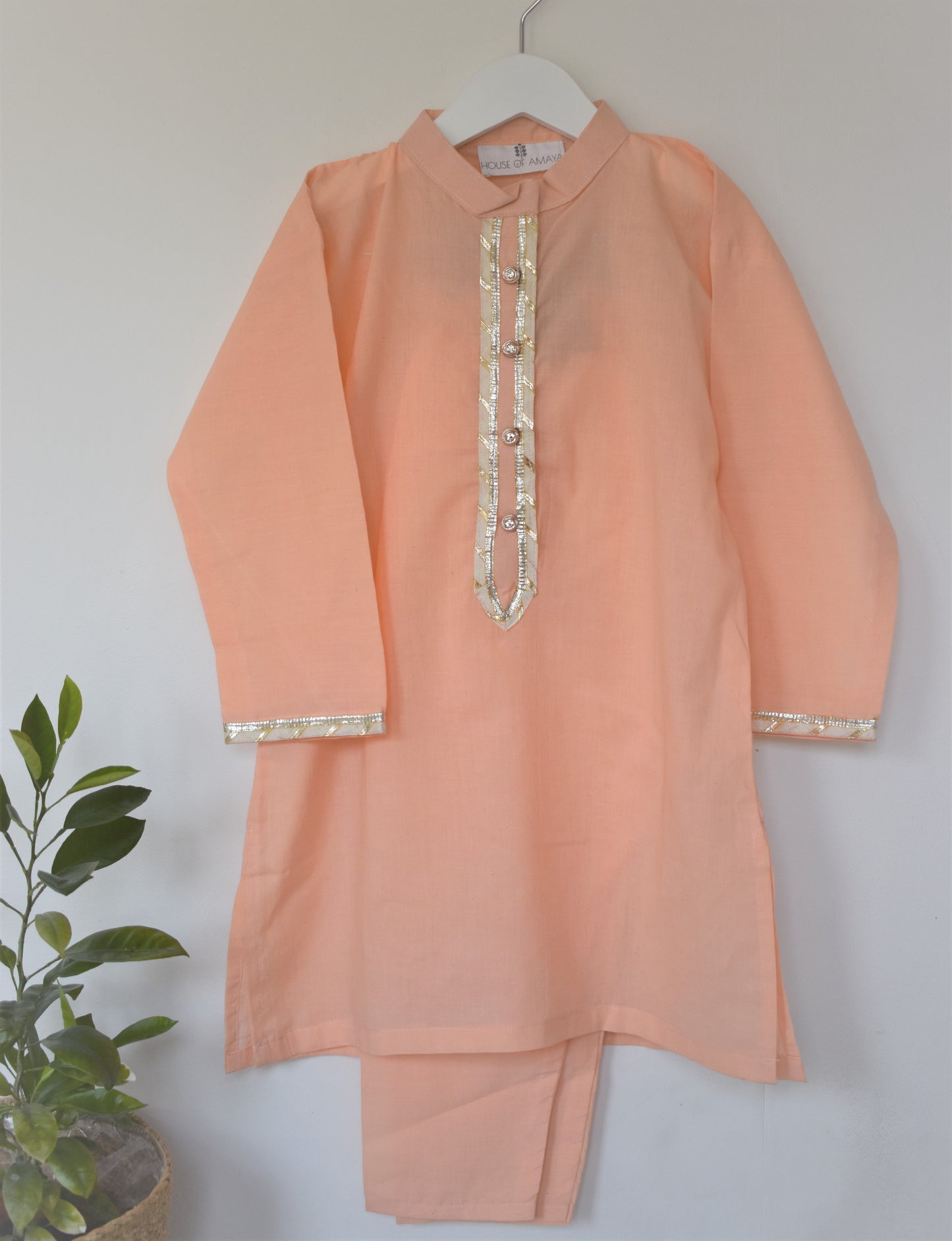 Peach Boys Kurta Payjama