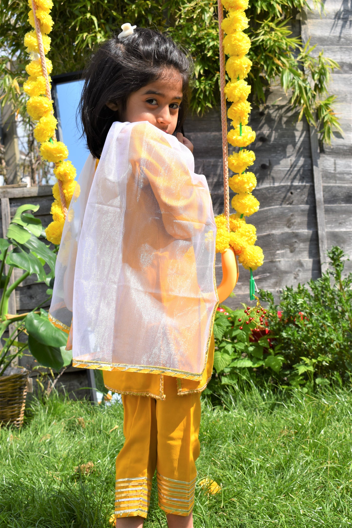 Manjal suit for little girls