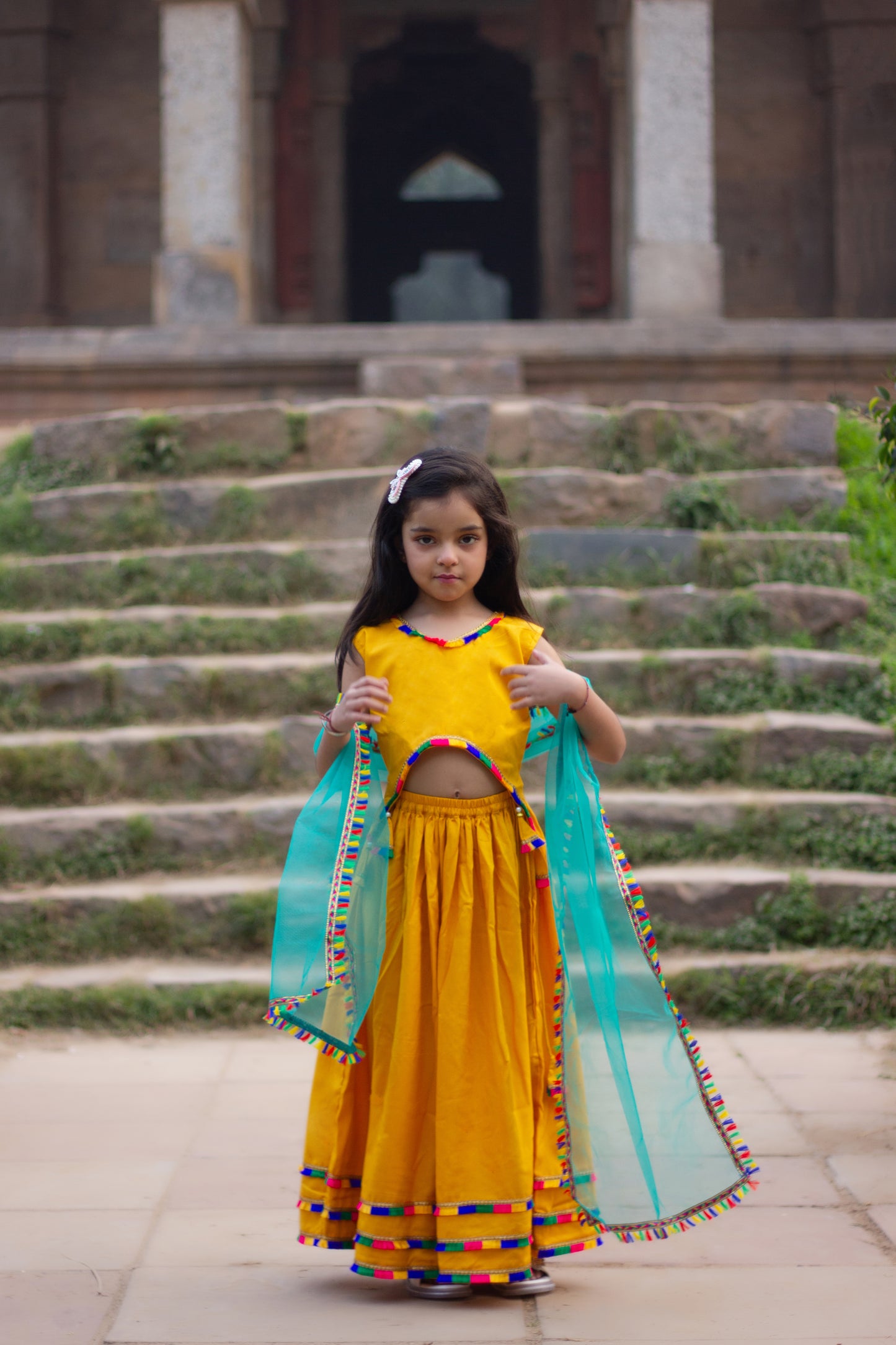 Genda - mustard lehenga with dupatta