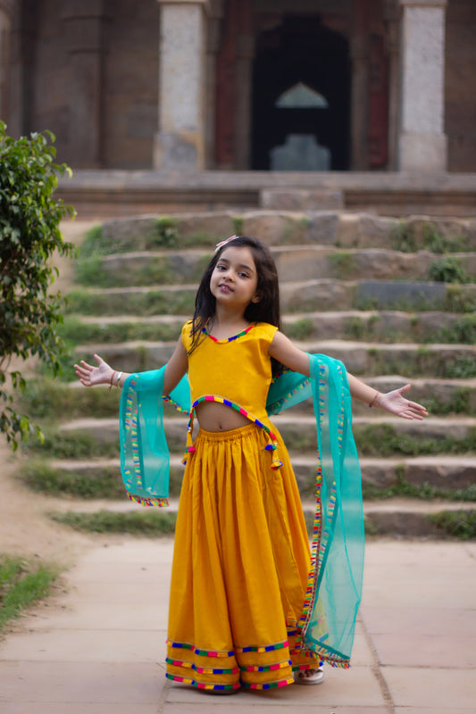 Genda - mustard lehenga with dupatta