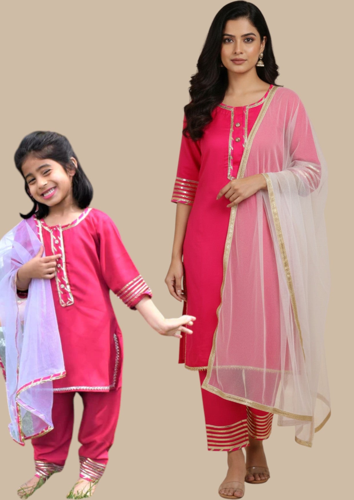 Pāṭalaḥ suit for little girls