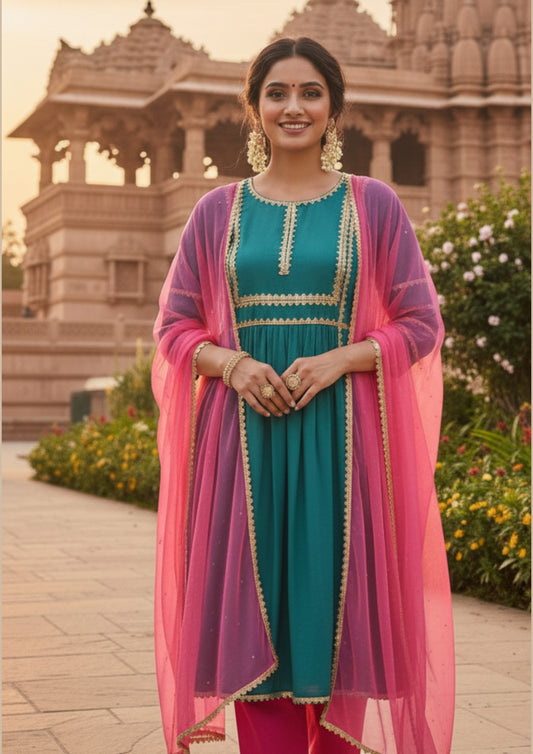 Selma Blue and Pink Suit for Women