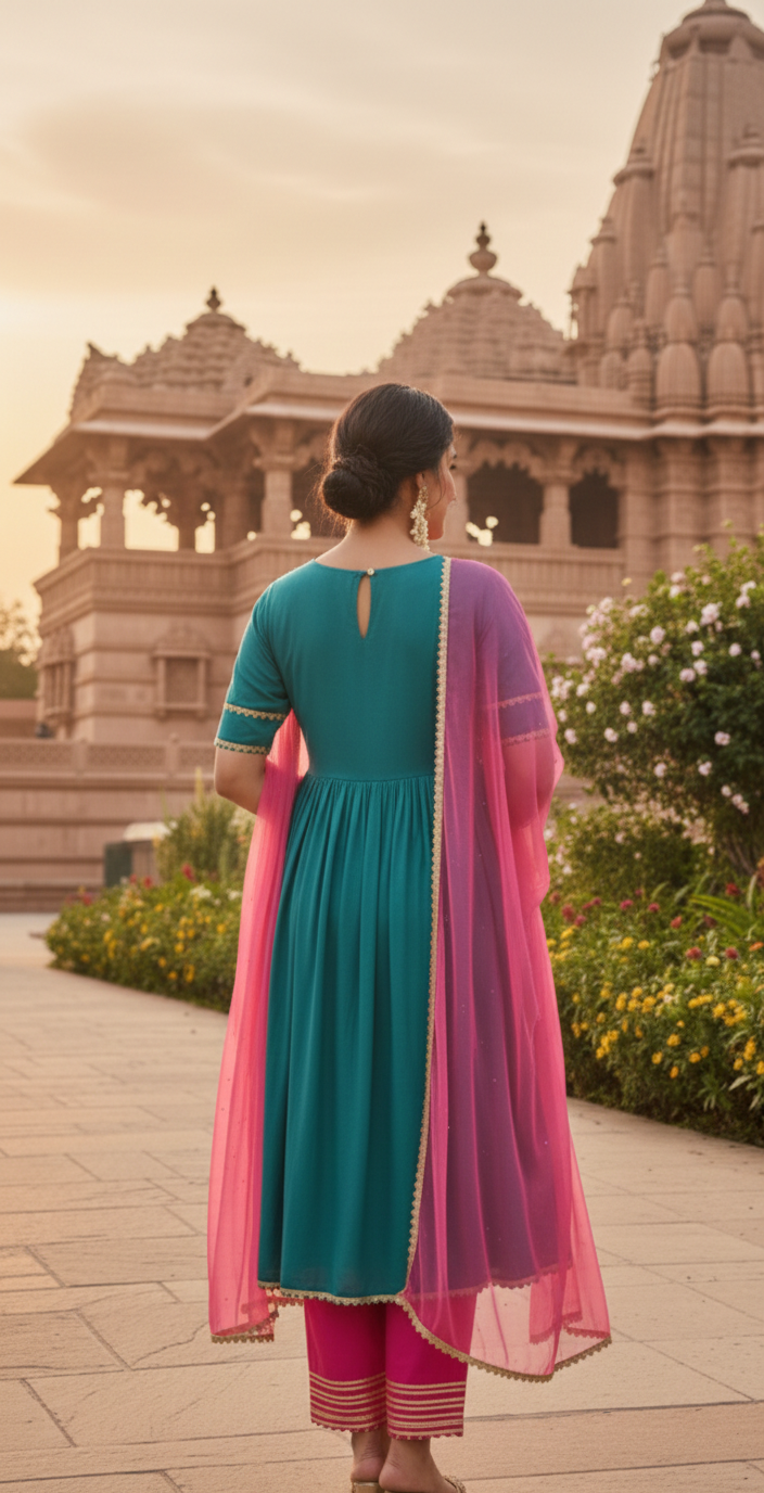 Selma Blue and Pink Suit for Women