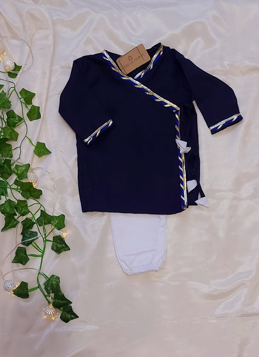 Navy Cotton angrakha Jhabla