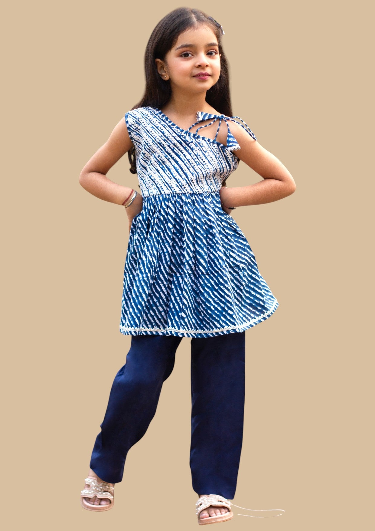 Leher - Girls Leheriya Kurta Payjama