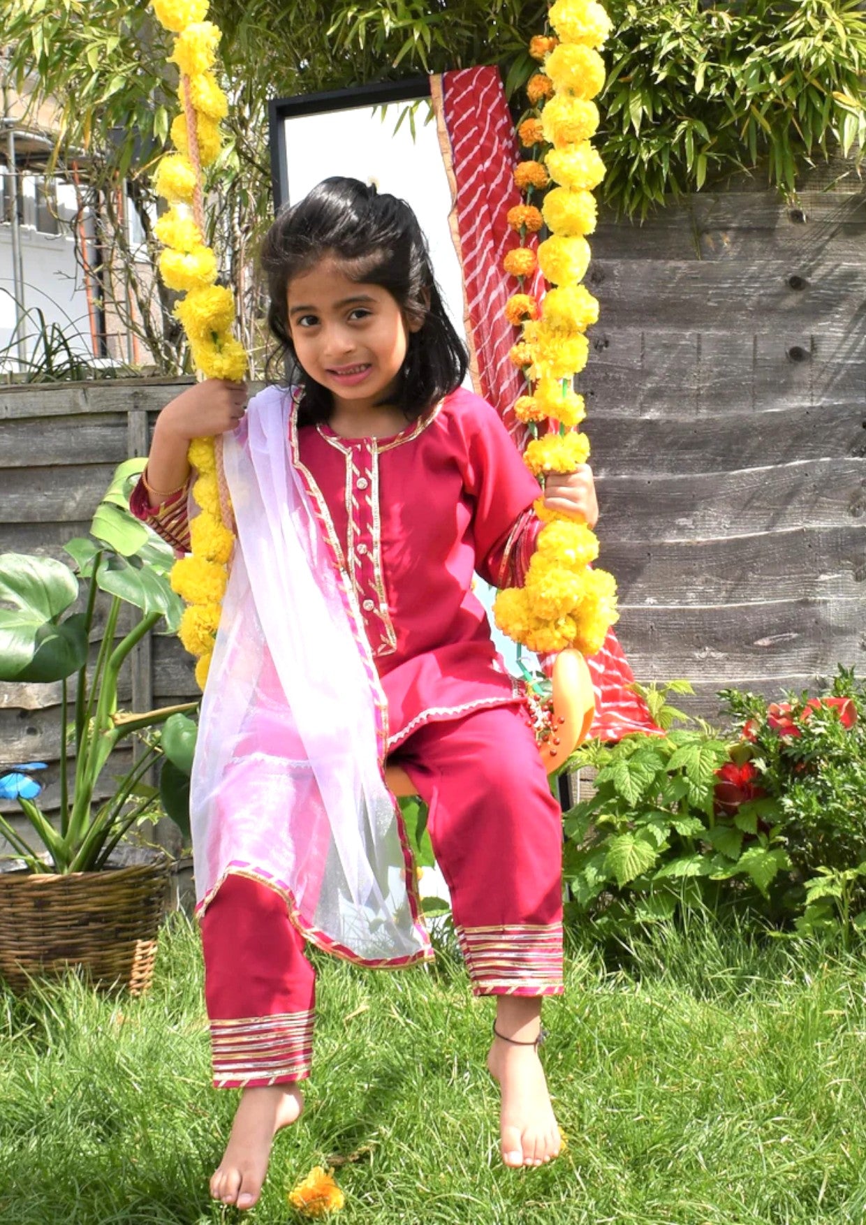 Pāṭalaḥ suit for little girls