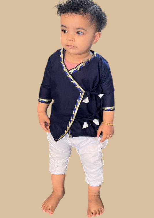 Navy Cotton angrakha Jhabla