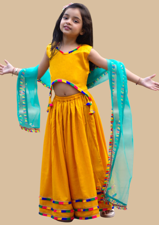 Genda - mustard lehenga with dupatta